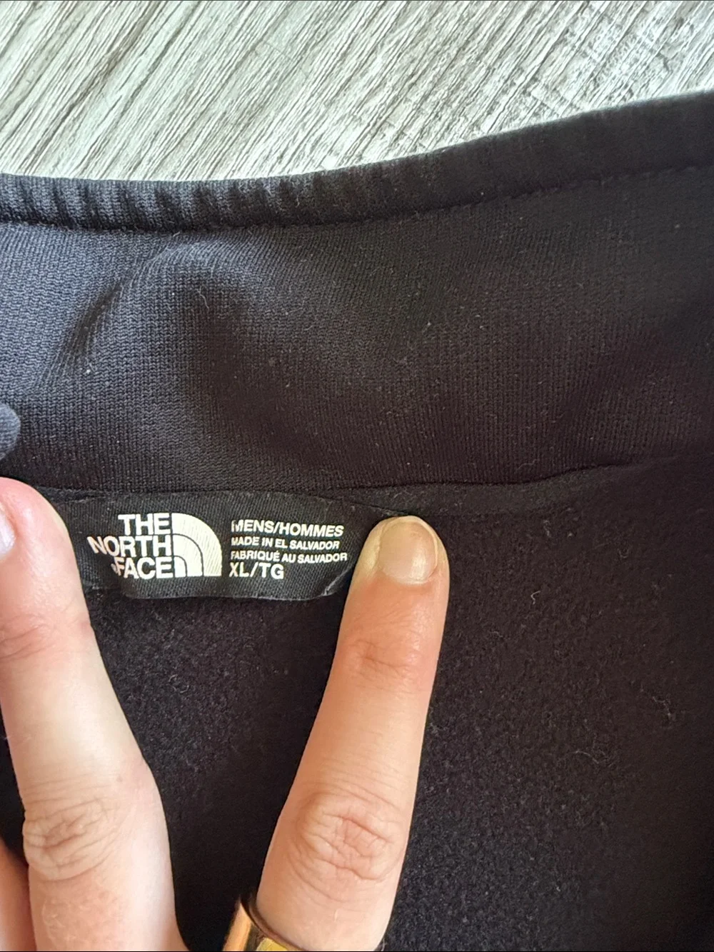 The North Face Black Half-Zip Pullover with Blue Chest Zip